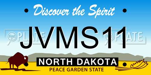 JVMS11 North Dakota License Plate