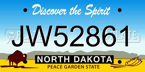 JW52861 North Dakota License Plate