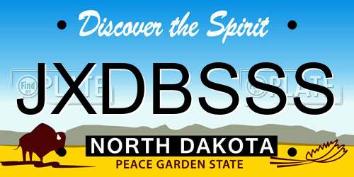 JXDBSSS North Dakota License Plate