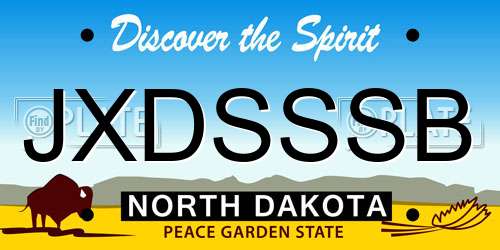 JXDSSSB North Dakota License Plate