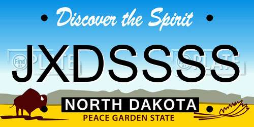 JXDSSSS North Dakota License Plate