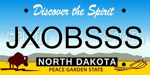 JXOBSSS North Dakota License Plate