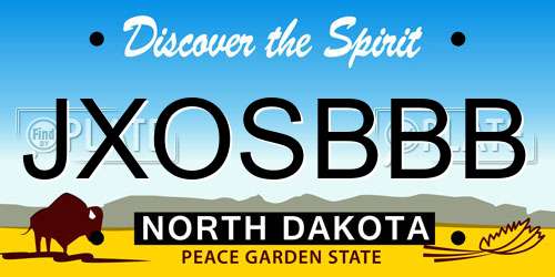 JXOSBBB North Dakota License Plate