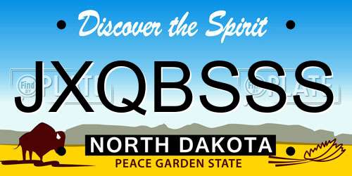 JXQBSSS North Dakota License Plate