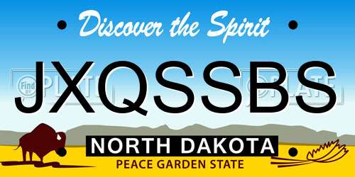 JXQSSBS North Dakota License Plate