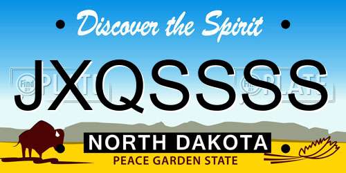 JXQSSSS North Dakota License Plate