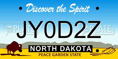 JY0D2Z North Dakota License Plate