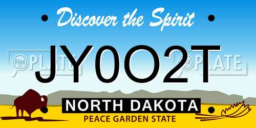 JY0O2T North Dakota License Plate