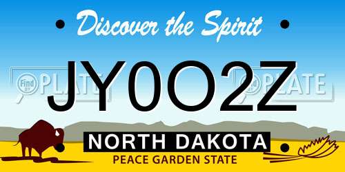 JY0O2Z North Dakota License Plate