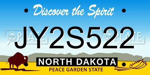 JY2S522 North Dakota License Plate