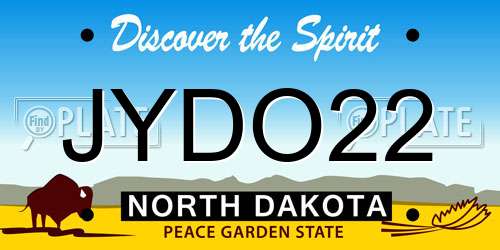 JYDO22 North Dakota License Plate