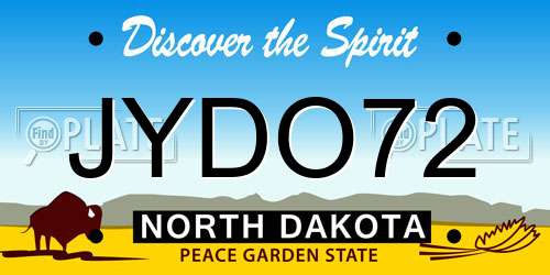 JYDO72 North Dakota License Plate