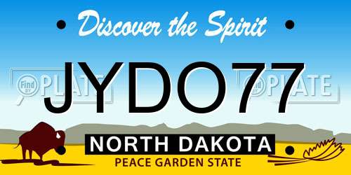 JYDO77 North Dakota License Plate