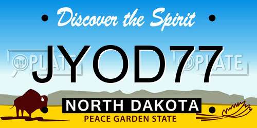 JYOD77 North Dakota License Plate