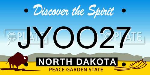 JYOO27 North Dakota License Plate