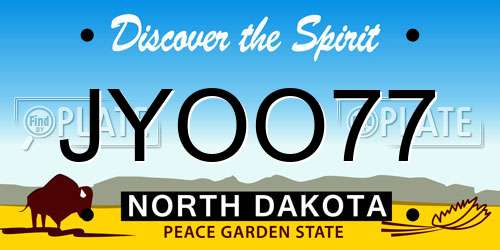 JYOO77 North Dakota License Plate