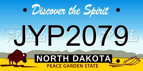 JYP2079 North Dakota License Plate