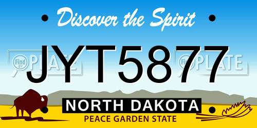 JYT5877 North Dakota License Plate