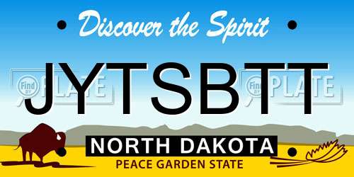 JYTSBTT North Dakota License Plate