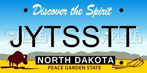JYTSSTT North Dakota License Plate