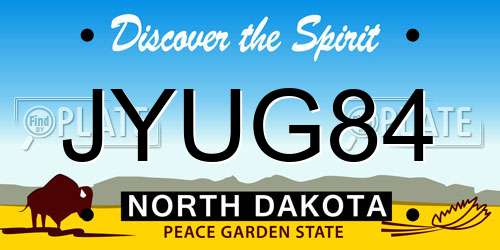 JYUG84 North Dakota License Plate