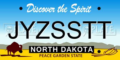 JYZSSTT North Dakota License Plate