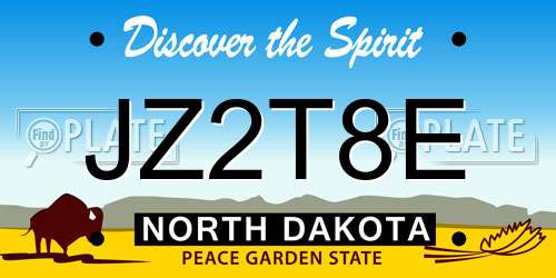 JZ2T8E North Dakota License Plate