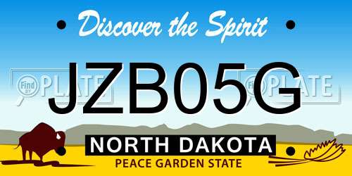 JZB05G North Dakota License Plate