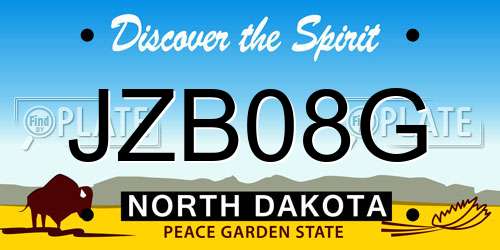 JZB08G North Dakota License Plate