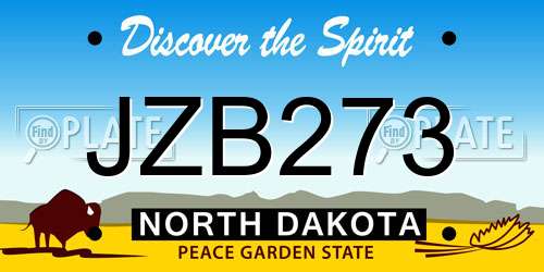 JZB273 North Dakota License Plate