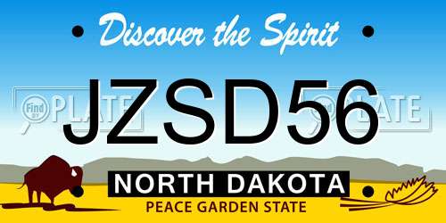 JZSD56 North Dakota License Plate