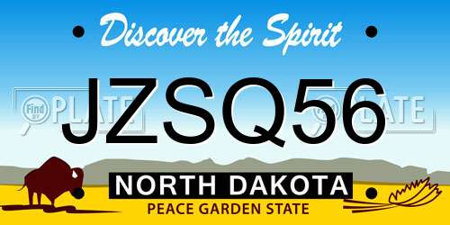 JZSQ56 North Dakota License Plate