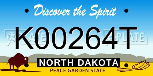 K00264T North Dakota License Plate