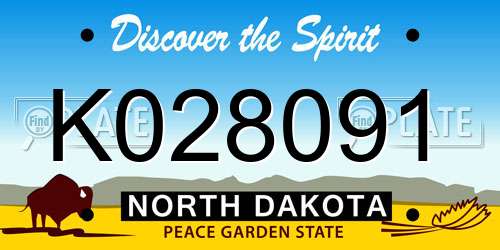 K028091 North Dakota License Plate