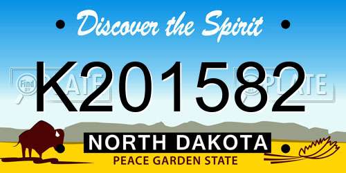 K201582 North Dakota License Plate