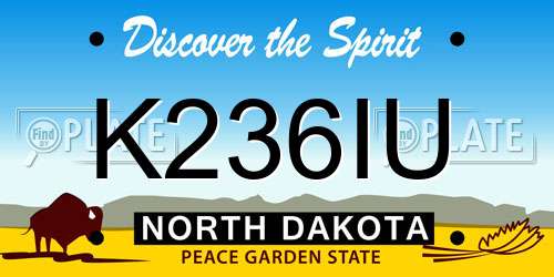 K236IU North Dakota License Plate