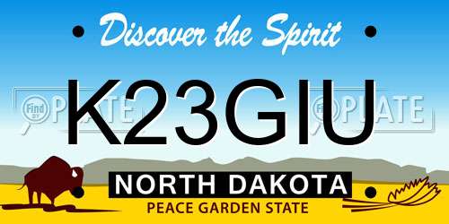K23GIU North Dakota License Plate