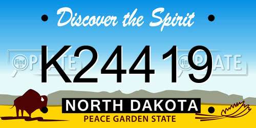 K24419 North Dakota License Plate
