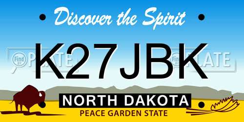K27JBK North Dakota License Plate