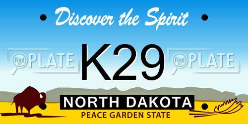 K29 North Dakota License Plate