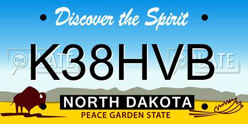 K38HVB North Dakota License Plate