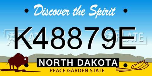 K48879E North Dakota License Plate