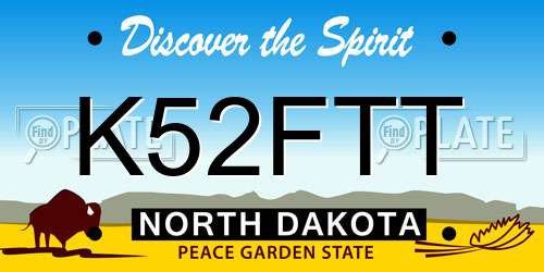 K52FTT North Dakota License Plate