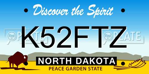 K52FTZ North Dakota License Plate