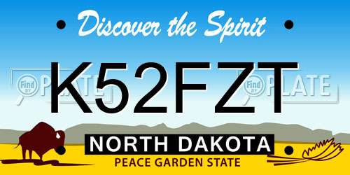 K52FZT North Dakota License Plate