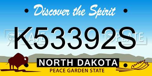 K53392S North Dakota License Plate