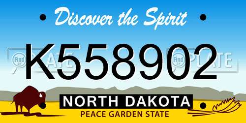 K558902 North Dakota License Plate