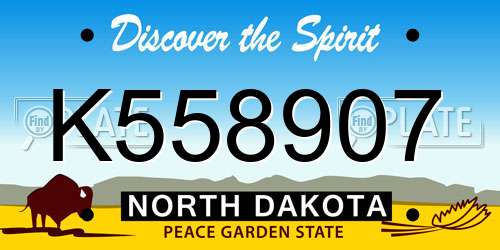 K558907 North Dakota License Plate