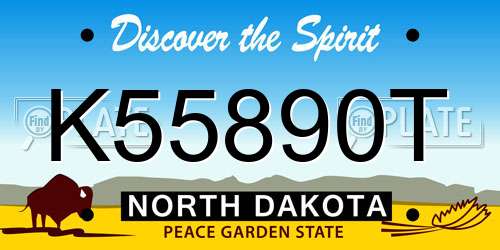 K55890T North Dakota License Plate
