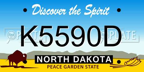 K5590D North Dakota License Plate